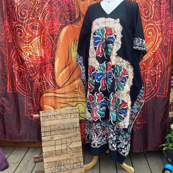 21🤗265-You Are Awesome❤️ Vintage Flower Kaftan - Picture 1 of 8